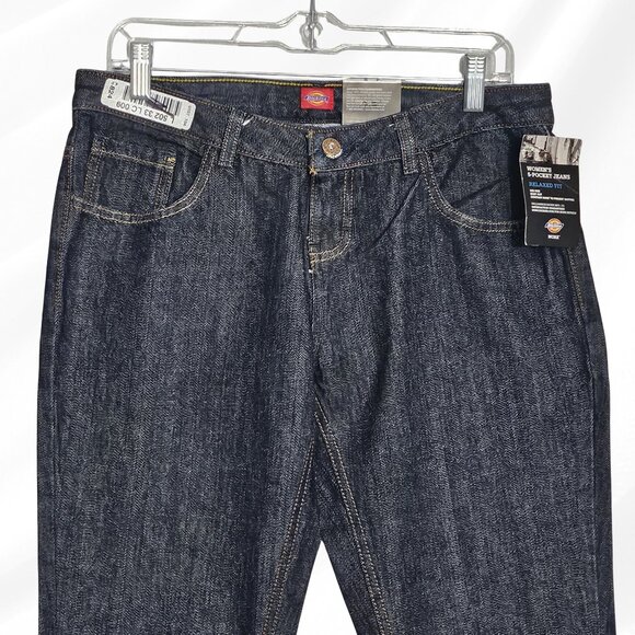 2/$30 Dickies Womens 5 Pocket Relaxed Fit Jeans Size 8P NWT - Picture 2 of 8